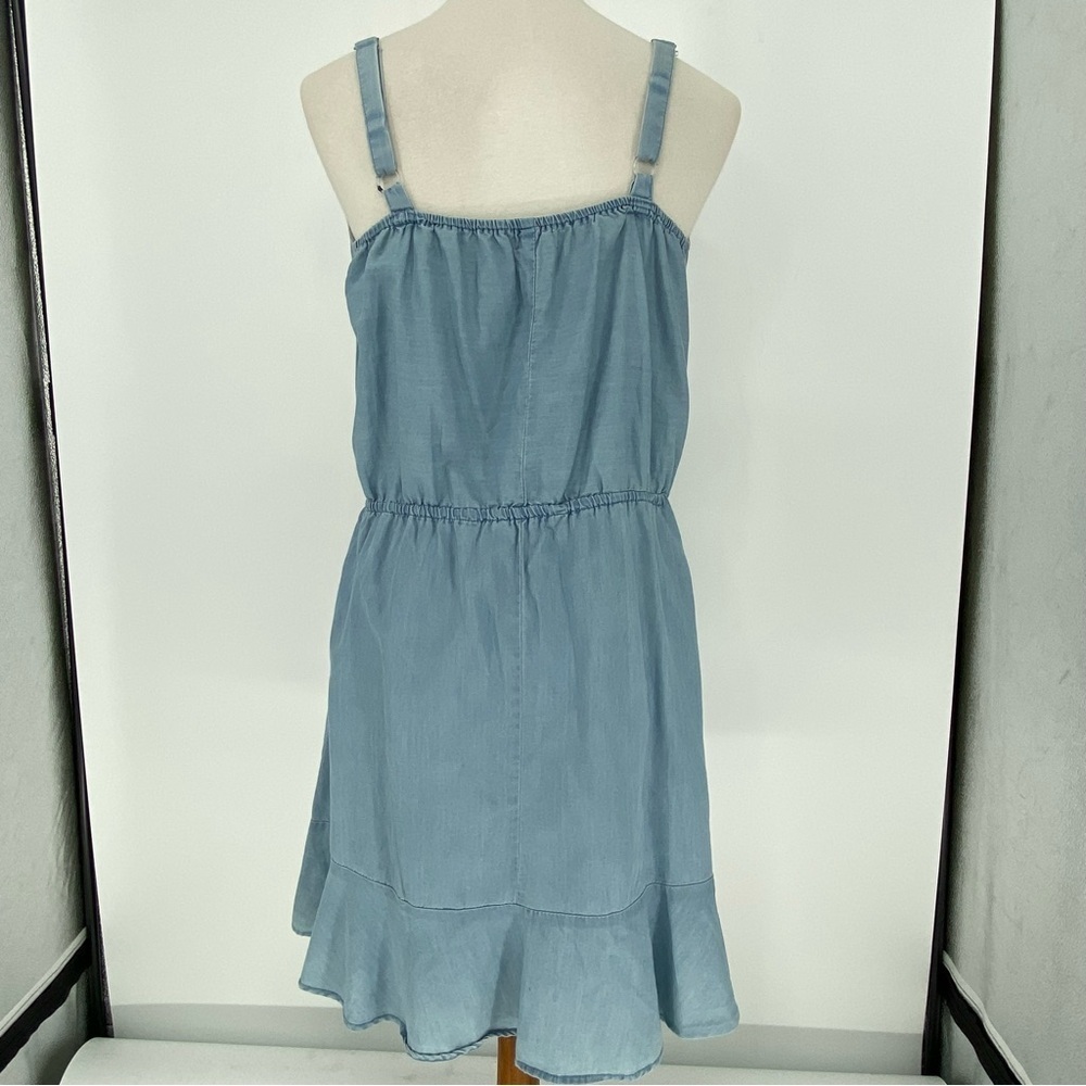 Navigata ruffled v-neck chambray layered flowy dress women's size large - Picture 11 of 11